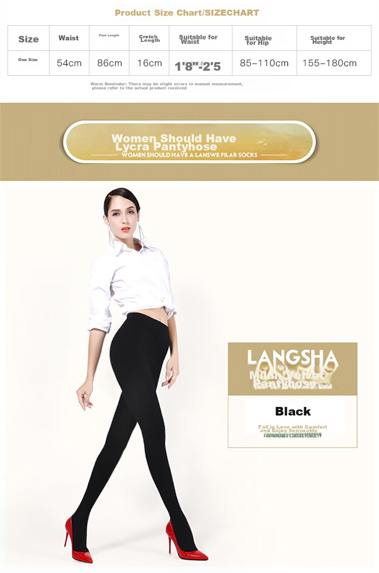 LangSha Women's Leggings for Autumn And Winter, Warm Pants, Black And Flesh Color, Fleece-Lined Thick Base Layer Socks, Black Pants 1 Pair, 300g Suitable for -5~15°C 10