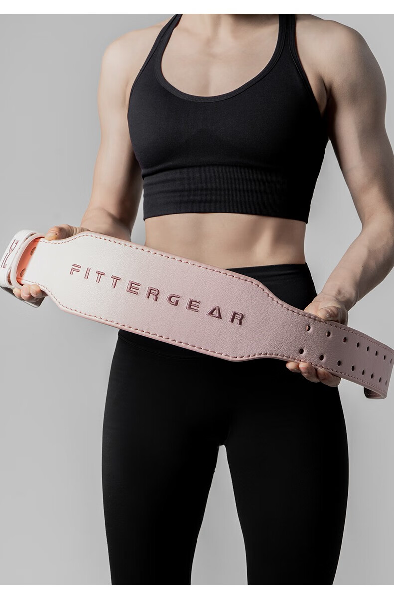 FITTER GEAR Leather Fitness Waist Belt for Women, Professional Weightlifting Strength Training Equipment with Back Support for Squats And Deadlifts 7