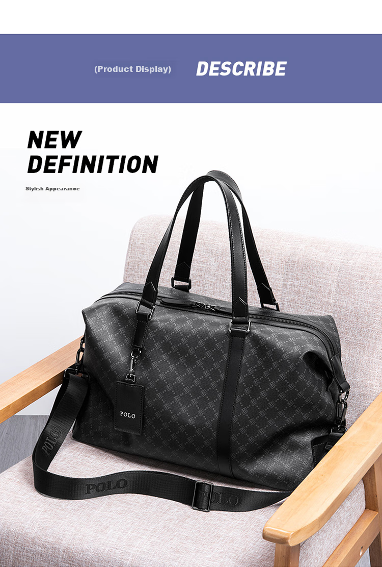 POLO Travel Bag, Men's Handbag, Shoe Compartment, Business Trip, Gym Bag, Sports Luggage Bag, Large Capacity Storage Bag 16