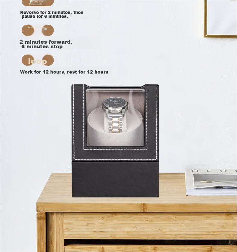 DUOJINJIANG Anti-Magnetic Silent Watch Winder, Dual Power (Plug-In And Battery), Imported Movement, Watch Storage Box, AI Smart Watch Care Device 14