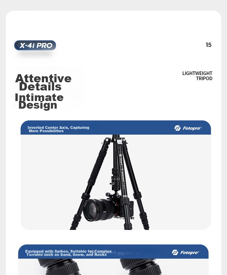 Fotopro E4I PRO+42QP & Joy Co-Branded Edition, Detachable Gimbal, Adjustable Monopod, Easy-Folding Panoramic Shooting Tripod for Mirrorless And Digital Cameras, Includes Phone Clamp 24
