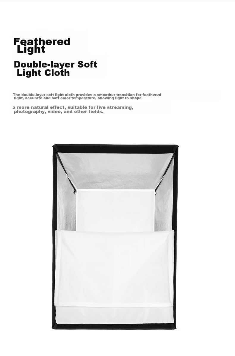 AMBITFUL FW60*90cm Square Softbox, Yongka Port, Square Softbox, Photography Studio Light Box, Softbox, Soft Light Cloth, Foldable Square Softbox 5