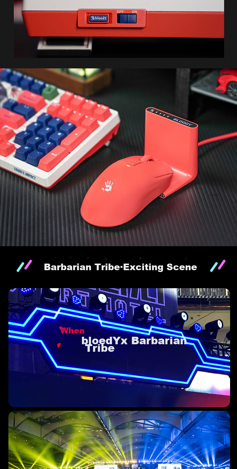 A4TECH WS98 99-Key Wireless Mechanical Keyboard, Tri-Mode Gaming Customizable Keyboard, Wild Tribe Red Switch Mechanical Dog, Wired/wireless/blueTooth Triple Mode 12