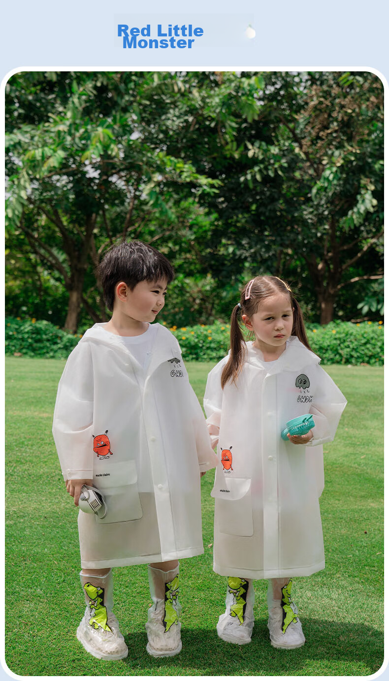 MARIE CLAIRE Children's Raincoat, One-Piece Cape-Style Poncho, Single-Person, for Girls And Boys, Students, Kindergarten Children, Toddlers, Back to School 18