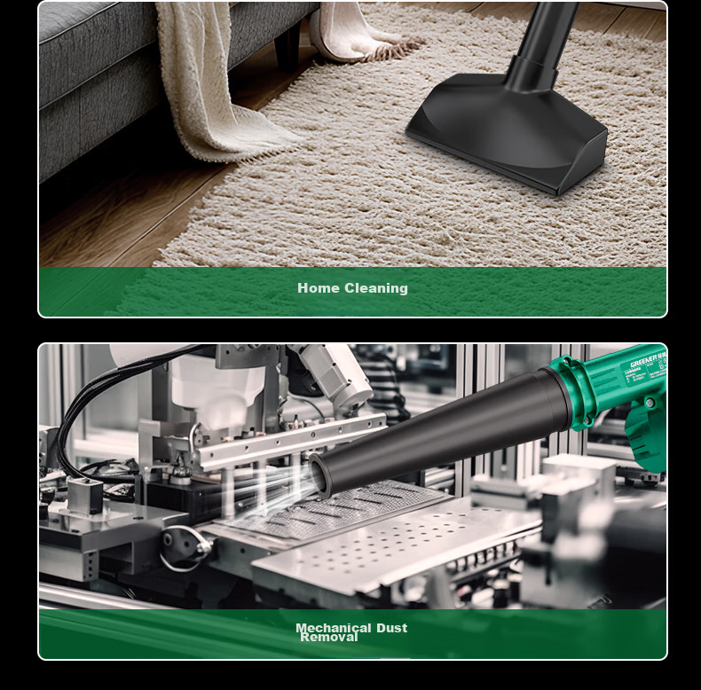 GREENER 21V Lithium Battery Blower High-Power Industrial and Household Cordless Blower Dual-Use Blower and Vacuum Cleaner Dust Remover 7