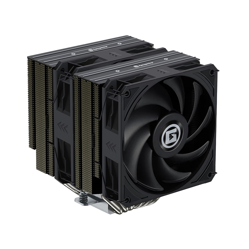 Apexgaming GTR Companion, Air-Cooled QD6B High-Performance Dual-Tower Cooler with 6 Heat Pipes, Black