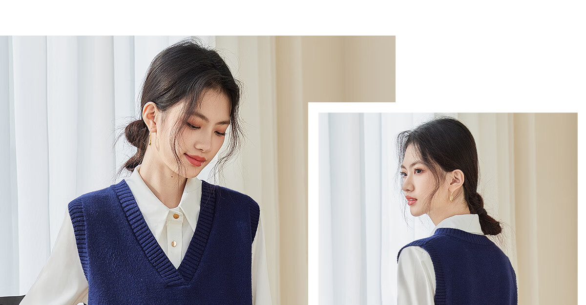 PinCai Knitted Vest for Women, V-Neck Sweater, Sleeveless Cardigan, Loose-Fitting Top P137Z5837 49