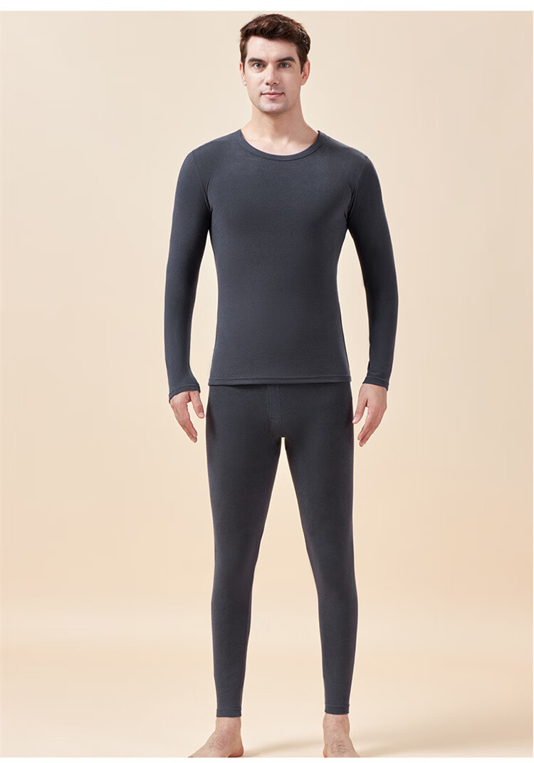 LangSha [Fall New Arrival] Men's Thermal Underwear Set, Antibacterial Thin Spring And Autumn Couple's Antibacterial Warm Base Layer 17