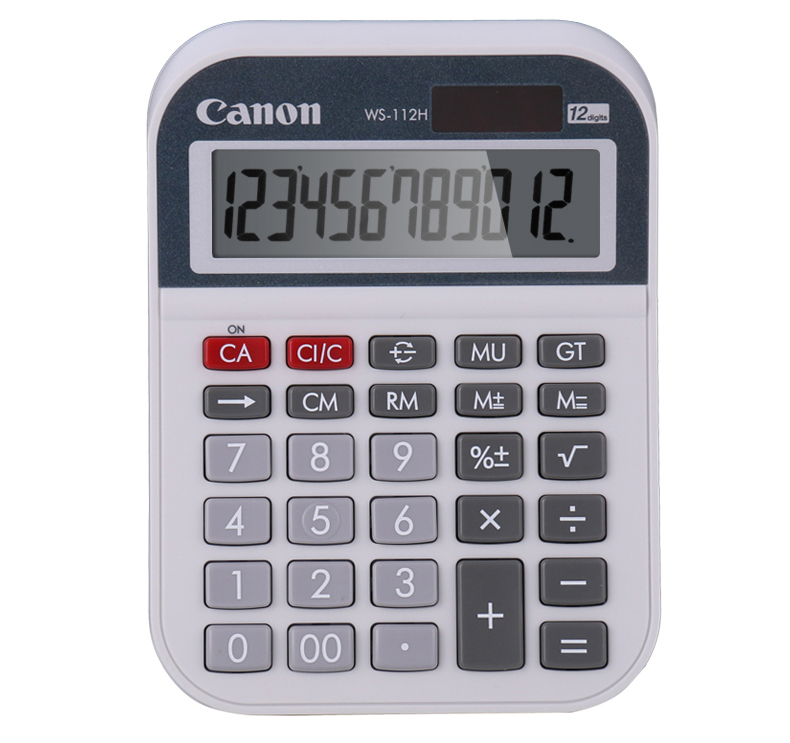 Canon WS-2212H Desktop Solar-Powered Wide-Screen Financial Business Calculator for Office, Large Size, Quick Calculation, Bank Multi-Function 12-Digit Dual Power Calculator 10