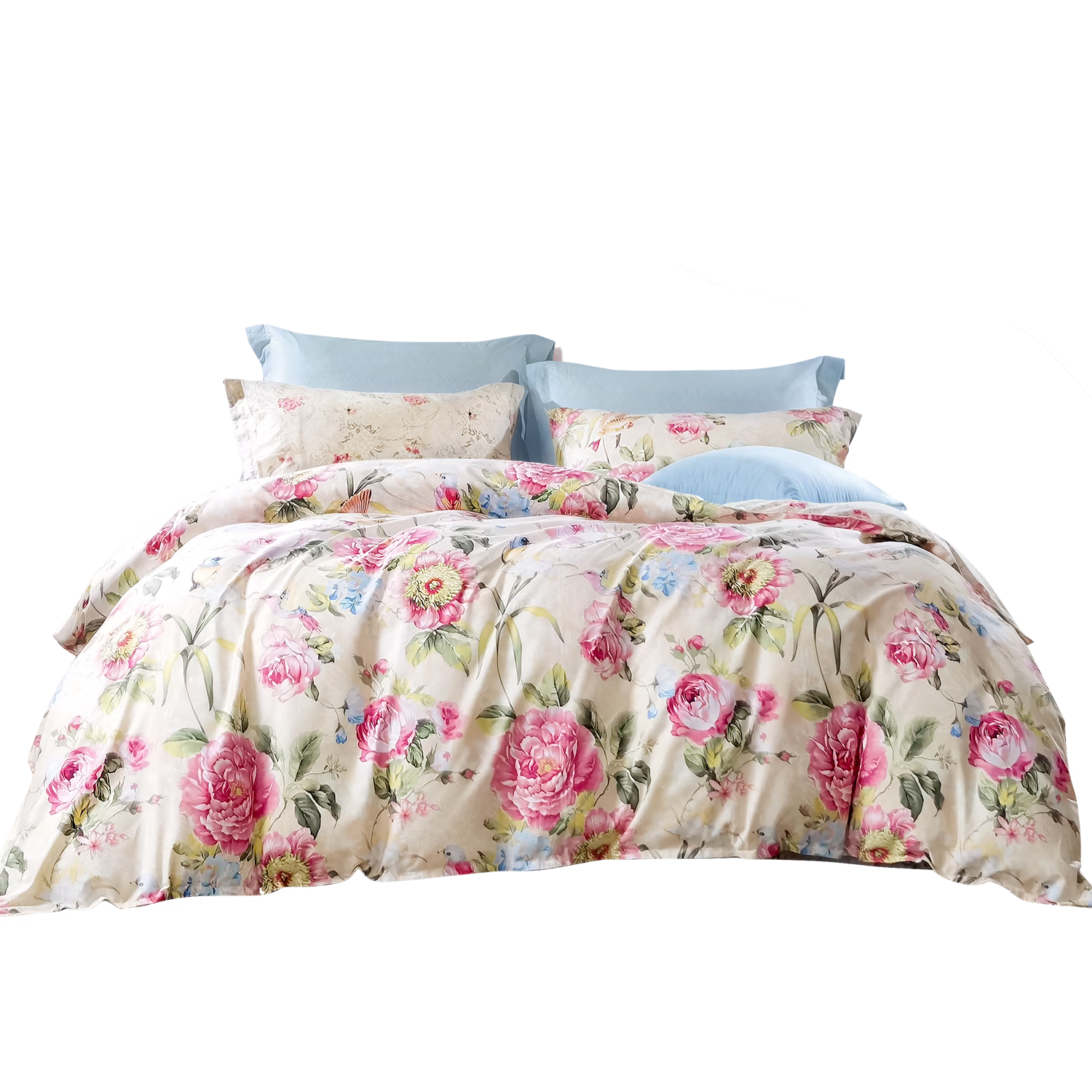 FUANNA Bedding Set, 100% Pure Cotton Four-Piece Set, Cotton Bedding Kit, Double Extra Large Bed Sheet And Duvet Cover, for 1.8-Meter Bed