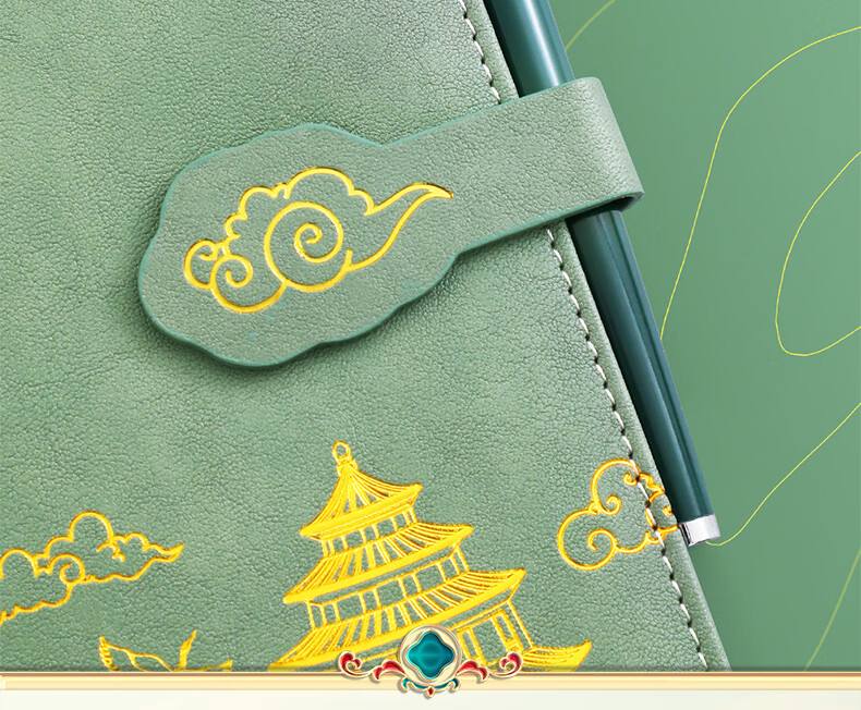 Faramon National Trend Notebook A5 Thickened Chinese Style Forbidden City Cultural Creative Journal Artistic High-Quality Gift Business Premium Present Birthday Gift Customizable Gree 12