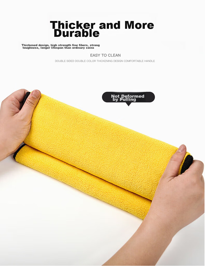 Zheye Xiaomi Car Wash Towel, Automotive Glass Absorbent Thickened Cloth, Gray And Yellow, 30*30cm*3 Pieces 6
