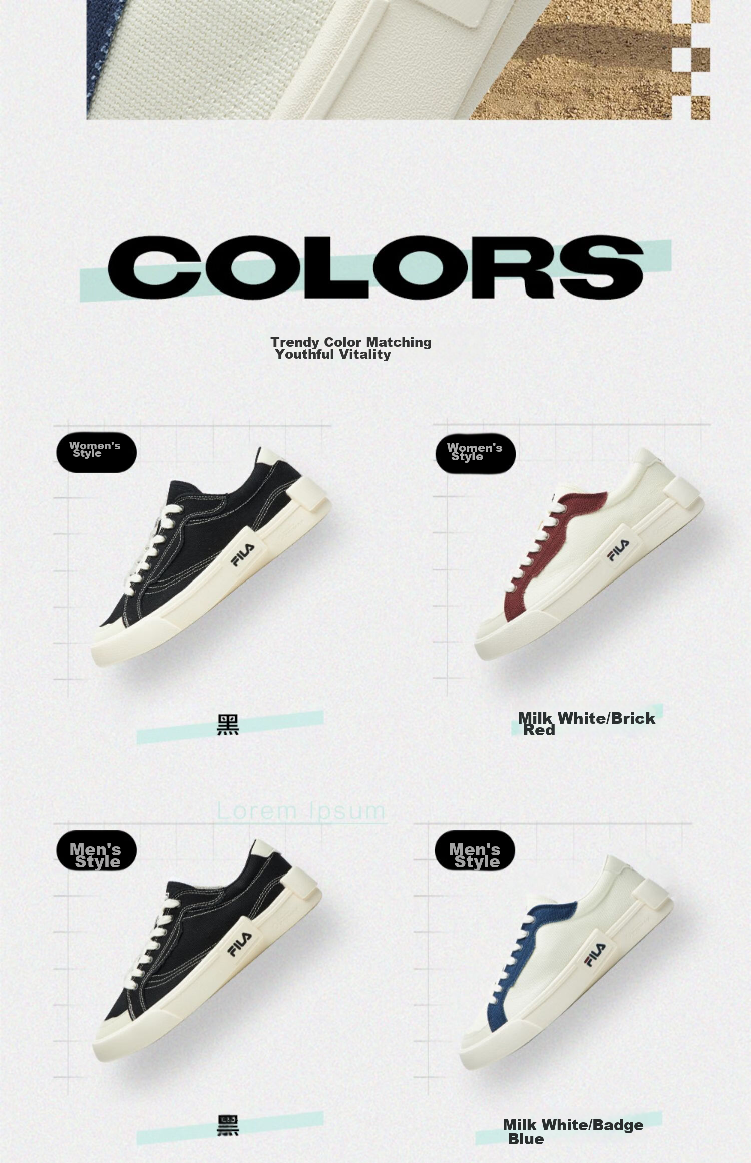 FILA FUSION POP Canvas Women's Sneakers Sports Casual Shoes 10