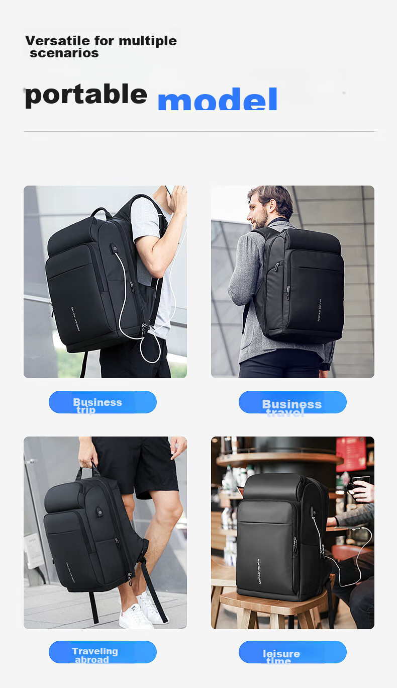 MARK RYDEN Large Capacity Backpack for Men, Laptop Bag, Business Travel Bag, MR7080 Cool Black Enlarged Versio 15