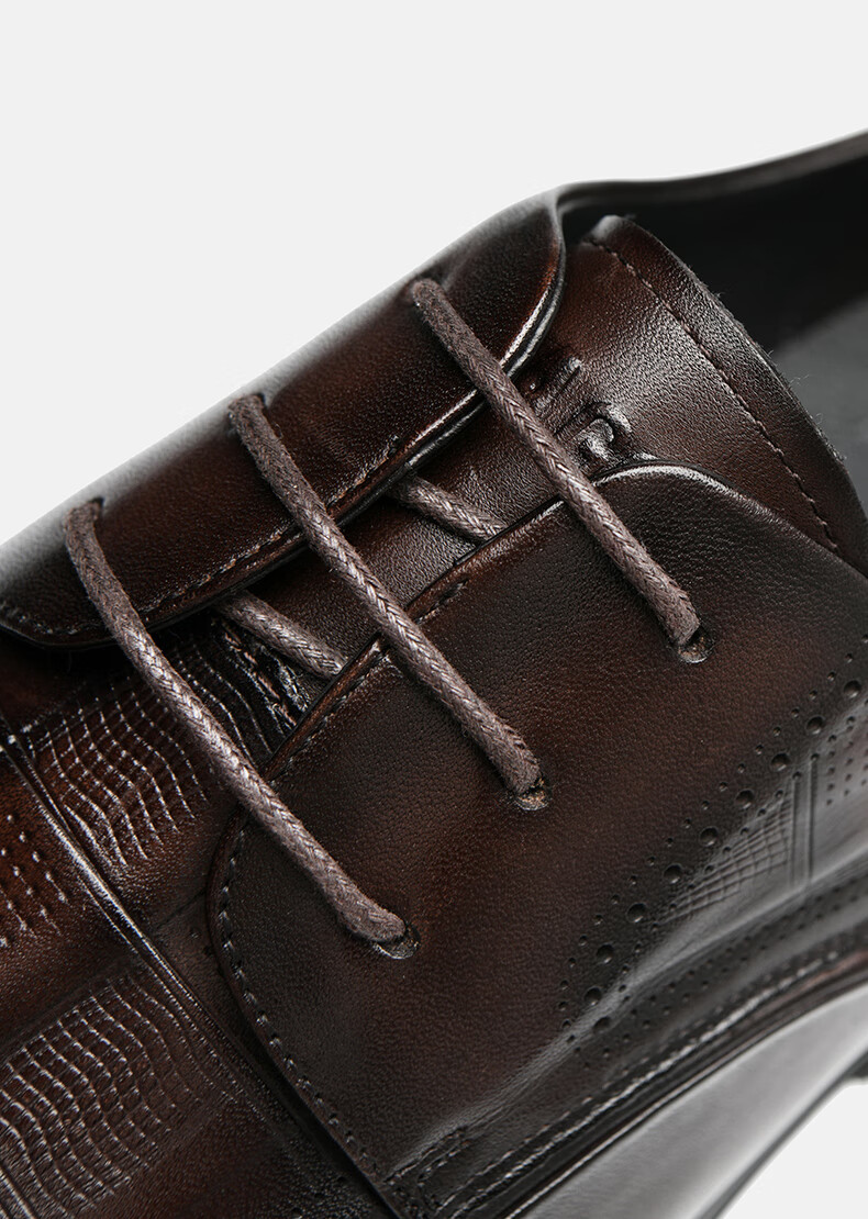 HLA Men's Leather Shoes Wedding Groom Father's Business Formal Shoes HAAPXM2FAG183 Brown Size 40 19