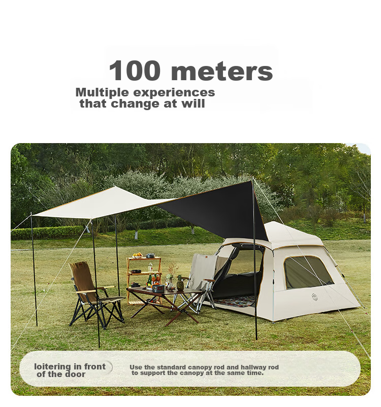 JD Original Lightweight Tent And Canopy Two-In Pro Version, Black Gel Sun Protection, Fully Automatic Quick-Open, Park Outdoor Camping Equipment 6