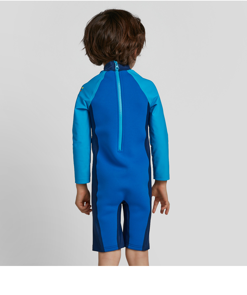 Arena Children's Long-Sleeve Swimsuit with Shorts, One-Piece Swimwear for Older Kids, Sun Protection, Chlorine-Resistant, Quick-Drying, Professional Training, Vacation, Hot Springs 7