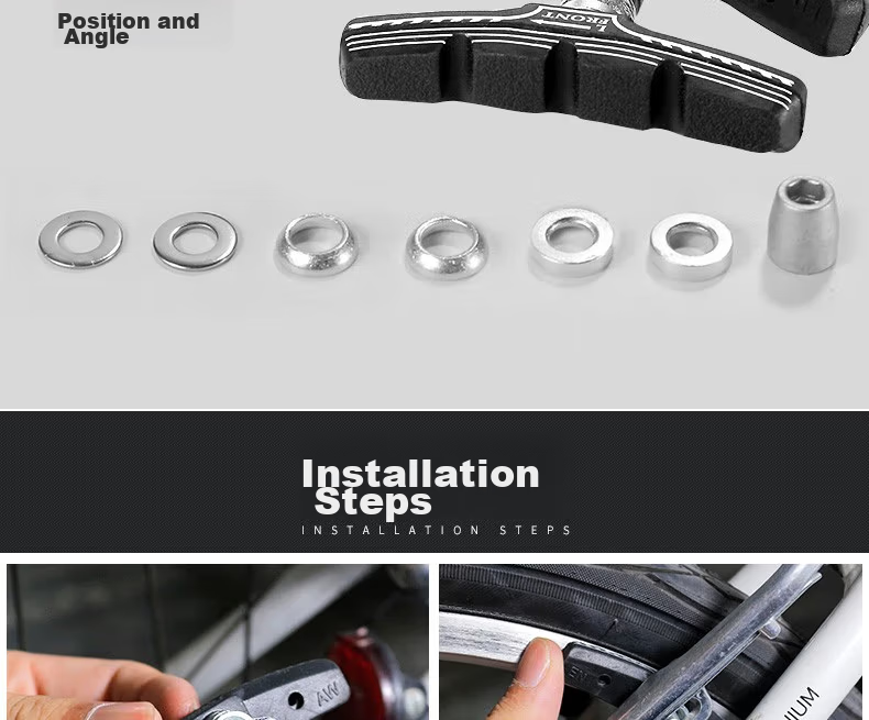 BIKEBROS Bicycle Brake Pads, Mountain Bike Brake Pads, Road Bike Brake Pads, V Brake Pads, Bicycle Brake Blocker Accessories [One Pair of Brake Pads] 18