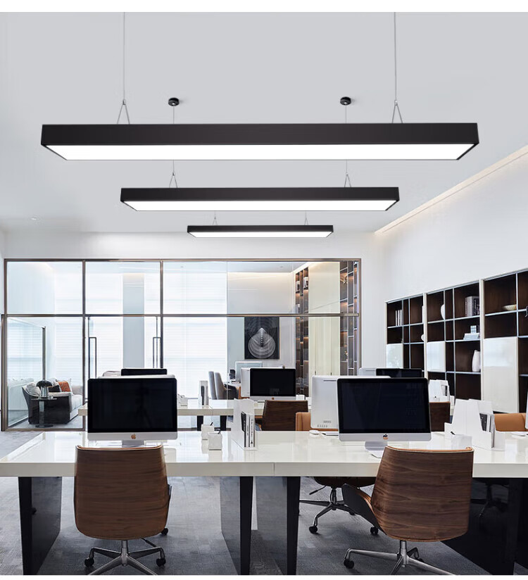 Dexin Office LED Linear Light Square Tube Lamp Conference Room Office Pendant Light White Rectangular 120*7-32W Cool White 7
