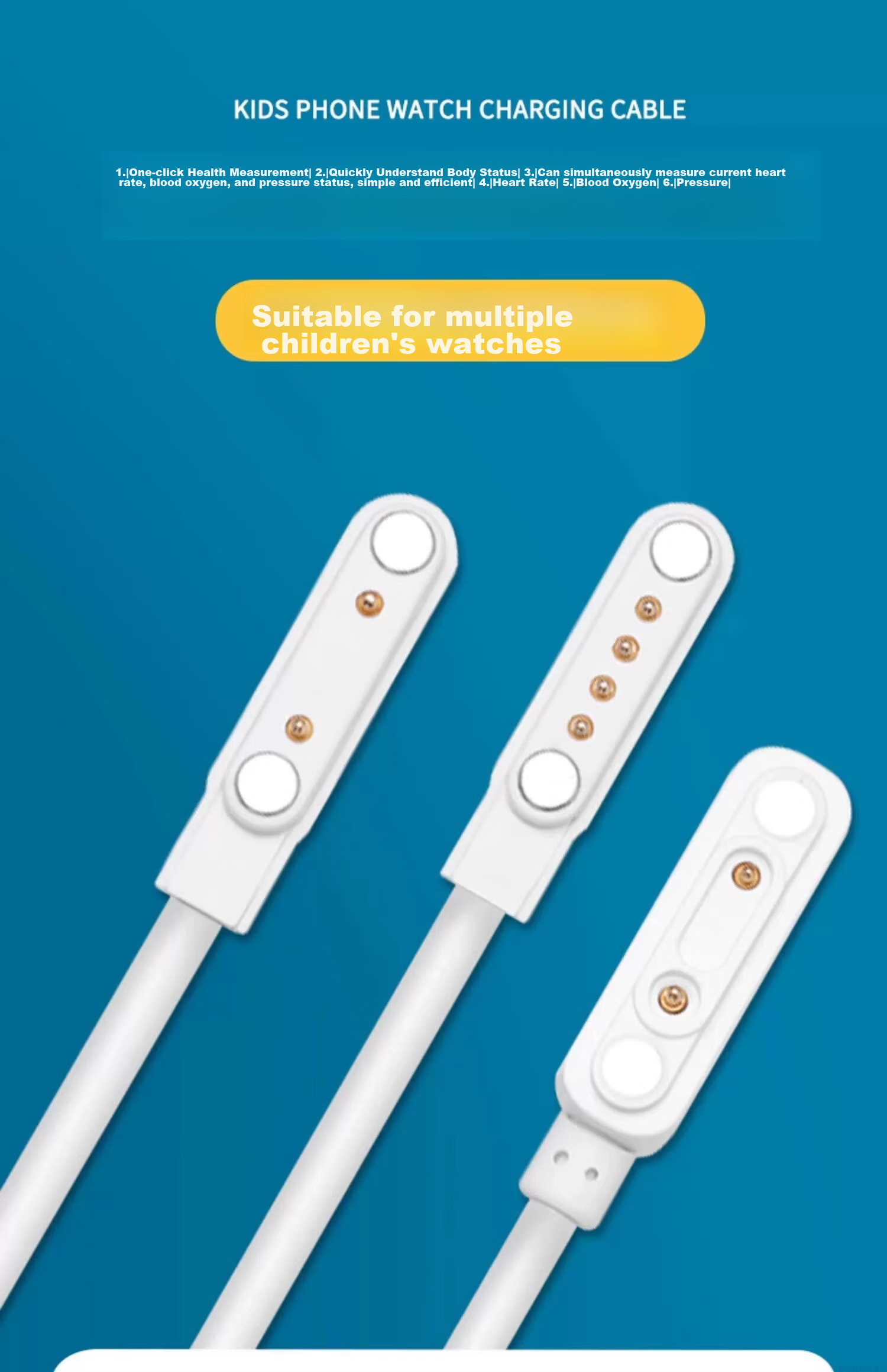 CHENSONG Compatible with Lenovo K1 Aibabit Children's Watch Charger, Haoji Xing/Zhili Kuaiche Charging Cable, Aitianshi Guardian Jihaolepu Watch Universal 7.62mm 2