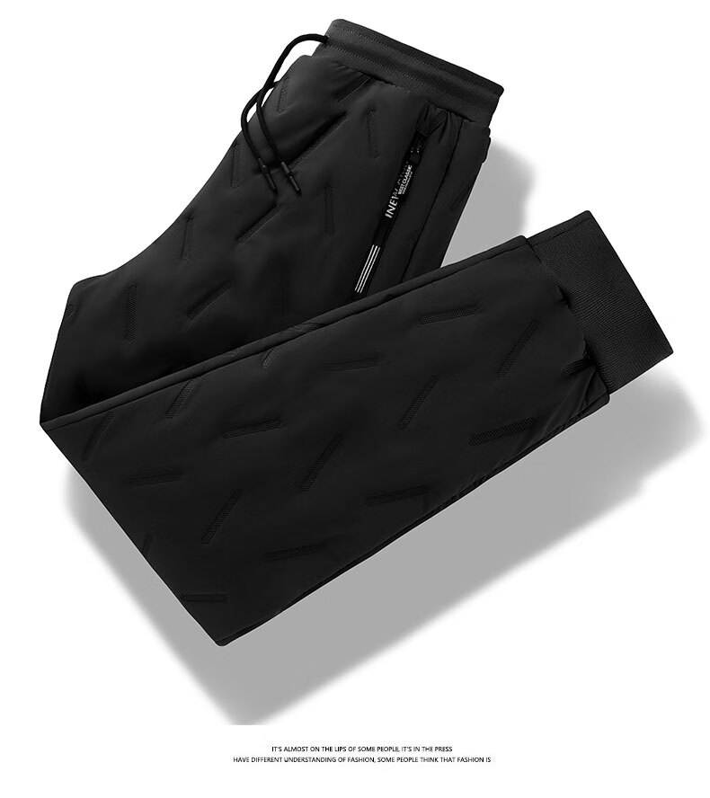 MiiOW Cotton Pants for Men, Winter Casual Plus Size, Fleece-Lined Thick Lambswool, Outdoor Workwear, Sports Warm Trousers for Me 26