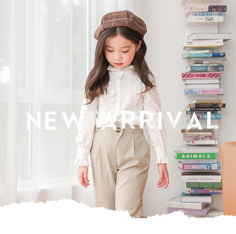 LUOBOBEIBEI Girls' White Long-Sleeve Shirt, Lace Trim Inner Blouse, Autumn White Base Layer, White, Size 150 2