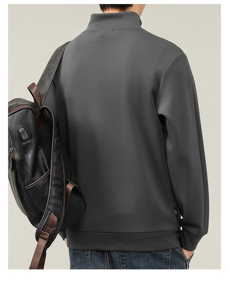 JEEP SPIRIT Men's Sweatshirt, Long-Sleeved T-Shirt for Autumn And Winter, Loose-Fitting Casual Trendy Top for Men's Clothing 8