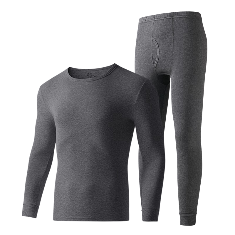 HLA Men's Autumn Underwear Set, Pure Cotton 210g 10A Antibacterial Anti-Mite Anti-Static Thermal Underwear Thin Warm Inner Wear