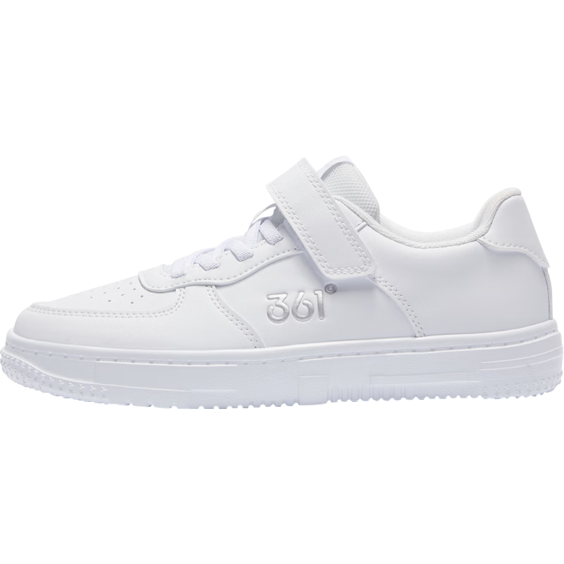 361° Children's All-Season Skateboard Shoes for Boys And Girls (Ages 3-12), Versatile Velcro Skateboard Shoes, White Sneakers, Green, Size 36