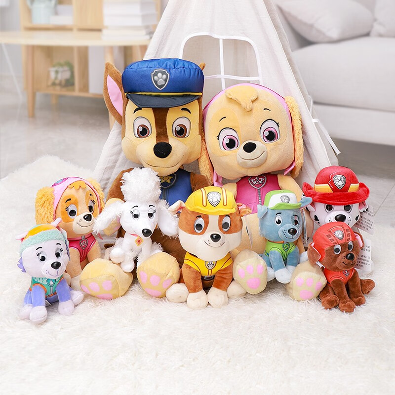 Мягкая игрушка PAW PATROL, собака, классический стиль, серая, маленькая, сидячая, милый плюшевый зверек, подарок на день рождения для мальчиков и девочек