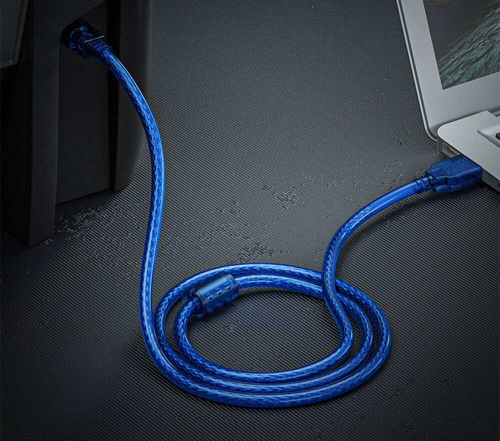 BURLEFRAN Printer Data Cable USB3.0AM/BM Square Connector High-Speed Printing Cable Universal for HP Canon Epson Printer Connection Blue 3 Meters 7