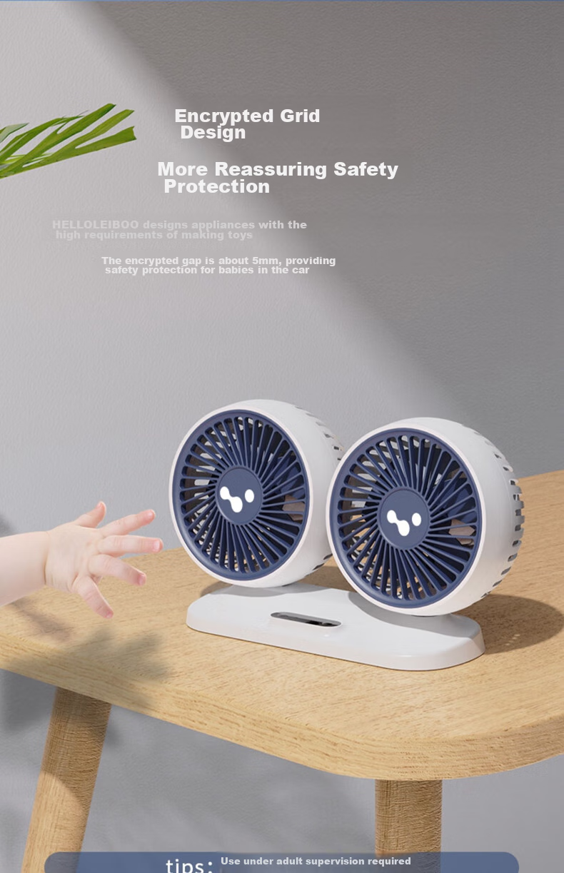 Dijialun Car Fan, 24V for Trucks, 12V Cooling, Small Bread Car, USB Interface, Powerful Dual-Head Electric Fa 18