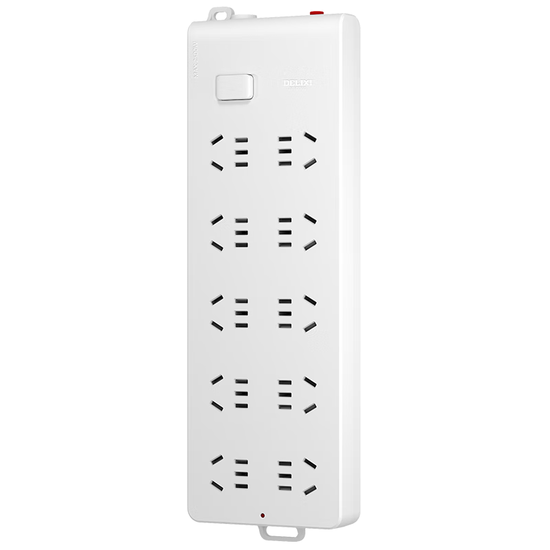 DELIXI National Standard Power Strip/Extension Cord/Surge Protector/Power Bar/Outlet Strip/Power Strip with Master Switch, 10 Outlets, No Cord
