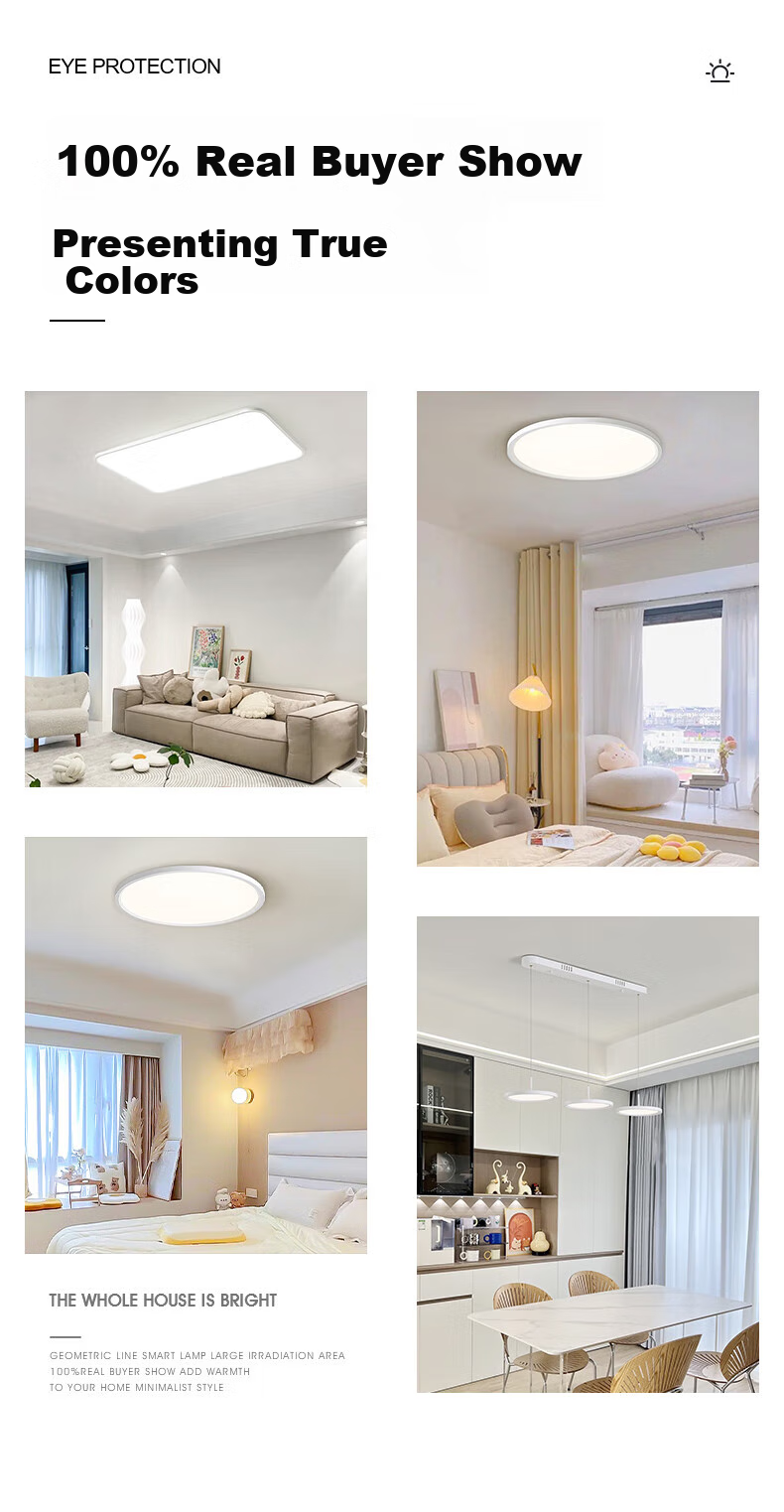 Yueying Cloud Light Ultra-Bright 4th Generation Bedroom Eye Protection Ceiling Light, Full Spectrum Children's Room Study Lamp, Bookroom Ultra-Thin LED Light 3