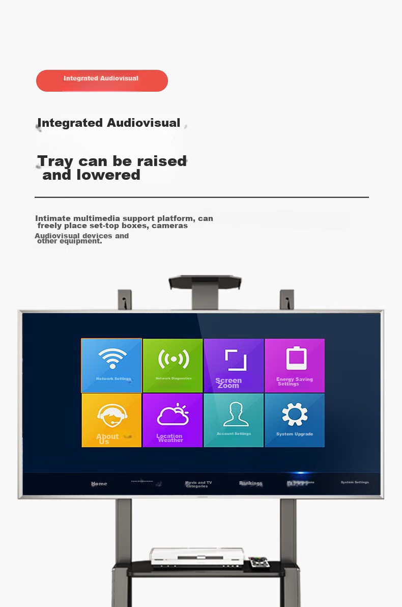 Yizhigu TV Mobile Floor Stand, 32-60 Inch TV Cart, Multifunctional TV Mount, Suitable for Xiaomi, Hisense, Skyworth, Changhong Display Screen Bracket 9
