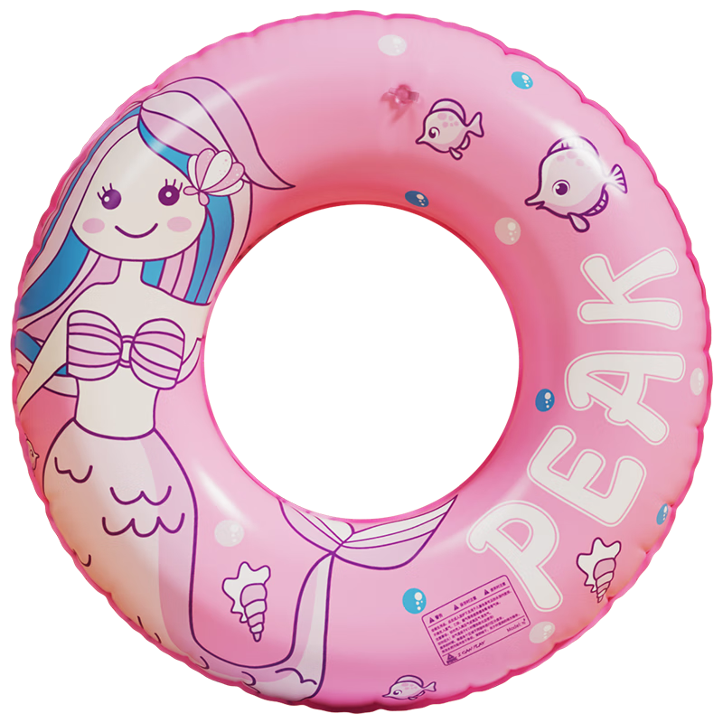 PEAK Children's Swimming Ring Equipment, Boys And Girls Swimming Training Armpit Ring, Inflatable Leak-Proof Thickened Life Buoy, Size 60#, Pink