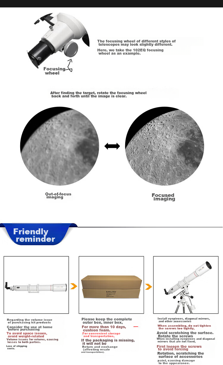 EXPLORE SCIENTIFIC Astronomical Telescope 90EQ3 High-Definition High-Magnification Large-Aperture Professional-Grade Stargazing Student Science Education Gift 31