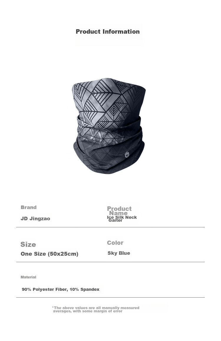 JD Original Ice Silk Neck Gaiter Sun Protection Face Mask Scarf for Men And Women, Windproof Dustproof Hiking Fishing Outdoor Trekking Magic Headband 12