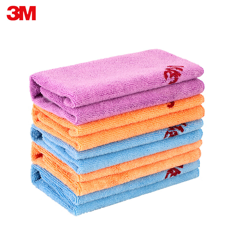 3M Car Wash Towel, Car Cleaning Cloth, Fine Fiber Strong Absorbent Towel, Mixed Colors, 5-Pack, 40cm*40cm