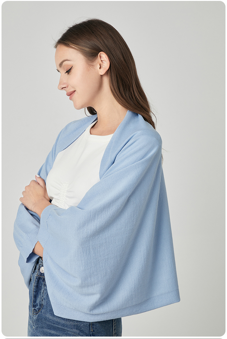 JIUMU Wool Shawl Scarf for Women Summer Lightweight Warm Air Conditioning Shawl Office Nap Blanket PJ001 Beige 13
