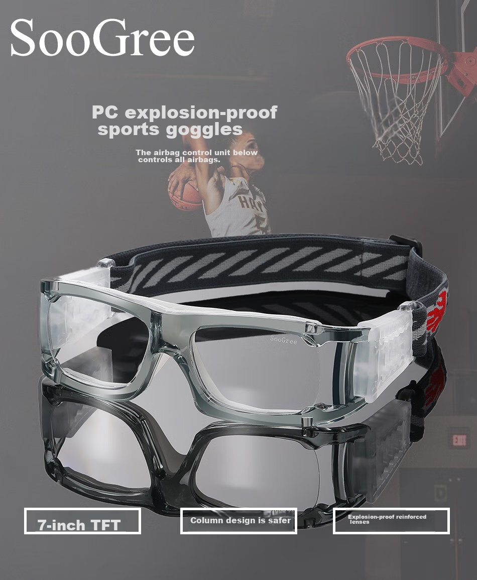 SooGree Sports Glasses for Nearsightedness, Soccer Goggles, Basketball Glasses, Anti-Fog Competition Eyewear Frame for Soccer, Prescription Available 1