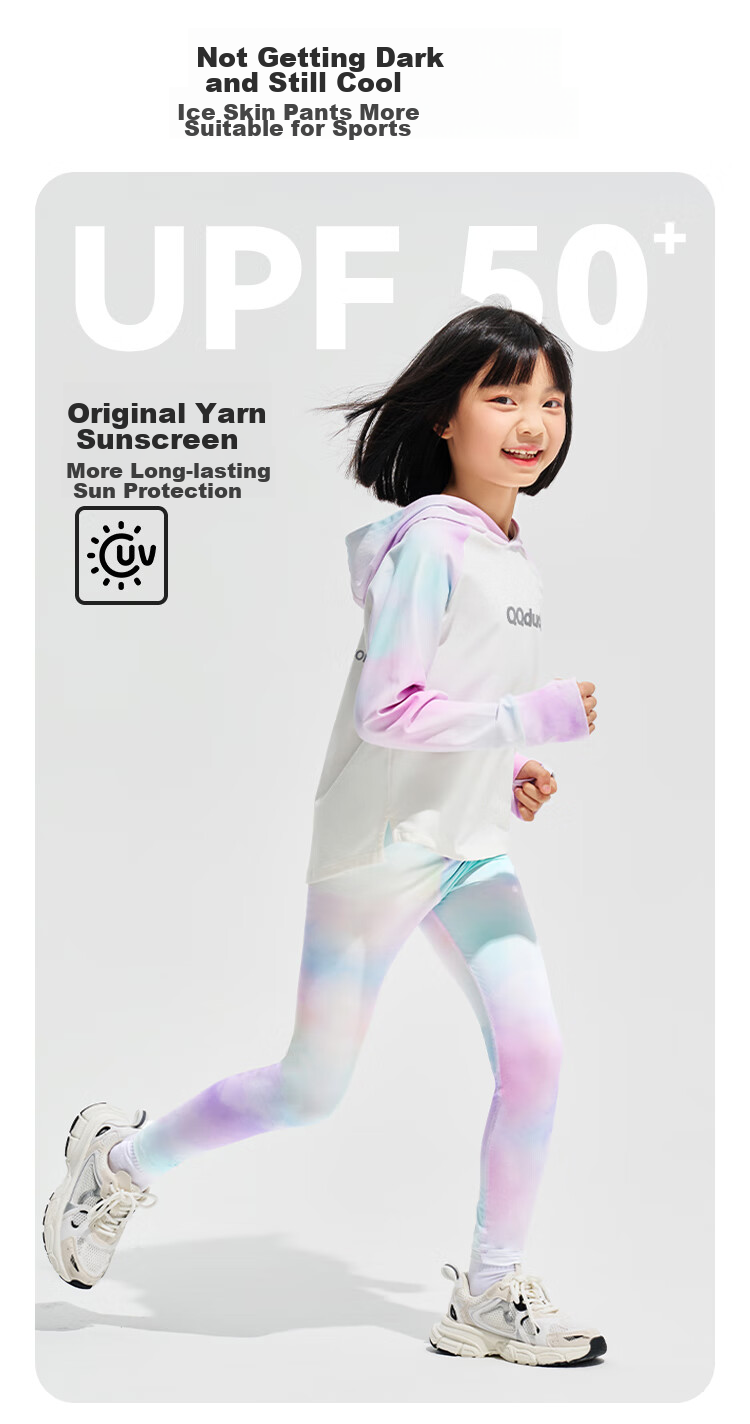 QQ DUCK Children's Clothing Girls' Leggings Yoga Workout Pants Student Wear Colorful Purple; Size 165 4