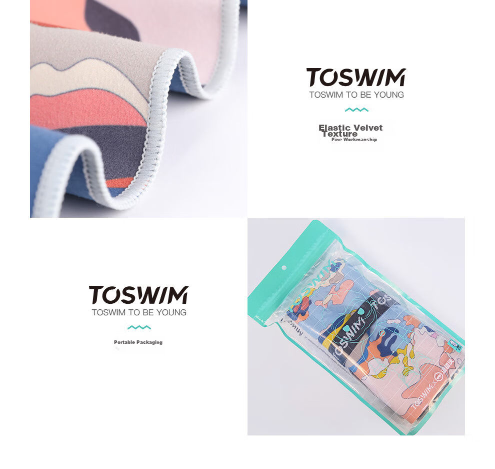 TOSWIM Quick-Drying Bath Towel for Swimming, Sports, Fitness, Absorbent Towel for Travel, Fast-Drying Towel for Beach, Trendy Black Garde 13
