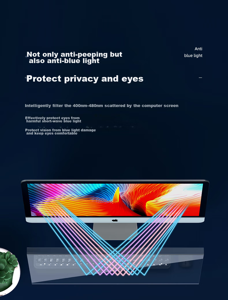 Llano [Anti-Glare Eye Protection], Computer Monitor Laptop Anti-Glare Film, Desktop Anti-Blue Light Anti-Radiation Protective Screen, Acrylic Hanging Universal, 23.6/23.8 Inches, 16:9 8