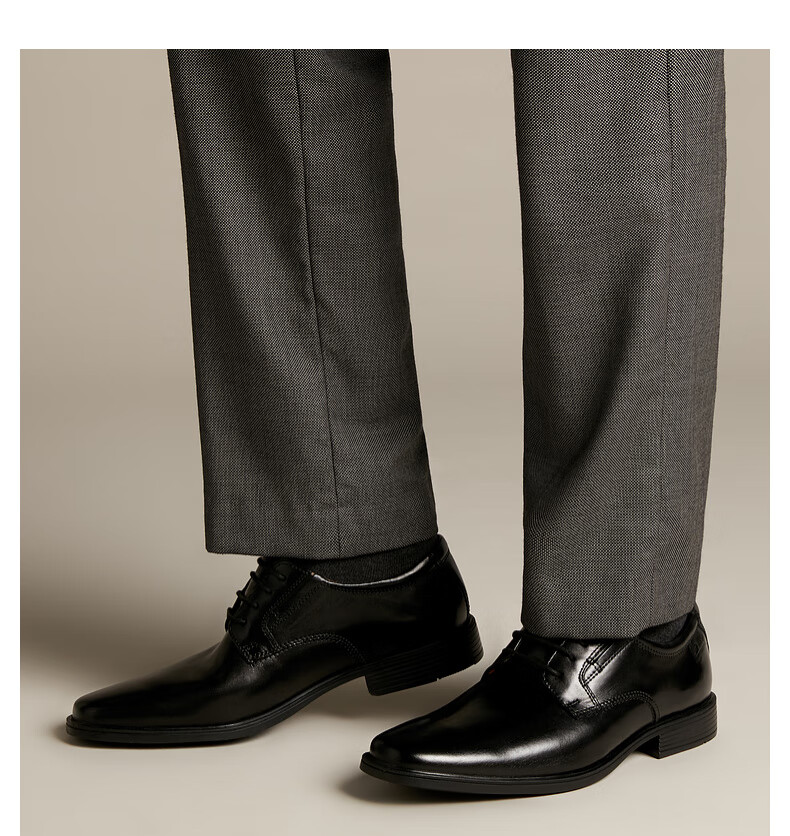 Clarks Tilden Plain Men's Formal Leather Shoes, Comfortable Lace-Up Cowhide Derby Shoes, Business Casual Shoes for Me 7