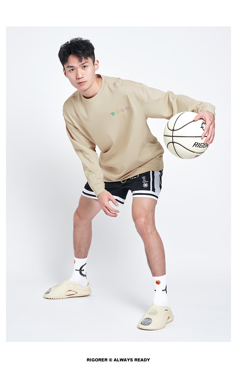 RIGORER Crew Neck Long Sleeve T-Shirt New Autumn Basketball Sports Training Fashion Embroidered Casual Pullover Sweatshirt 11