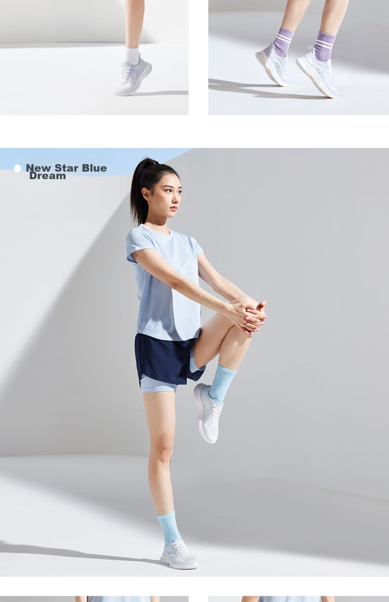 QIAODAN Women's Shorts, Sports Pants, Summer Lightweight Breathable Quick-Dry Fake Two-Piece Anti-Exposure Running Pants for Wome 7