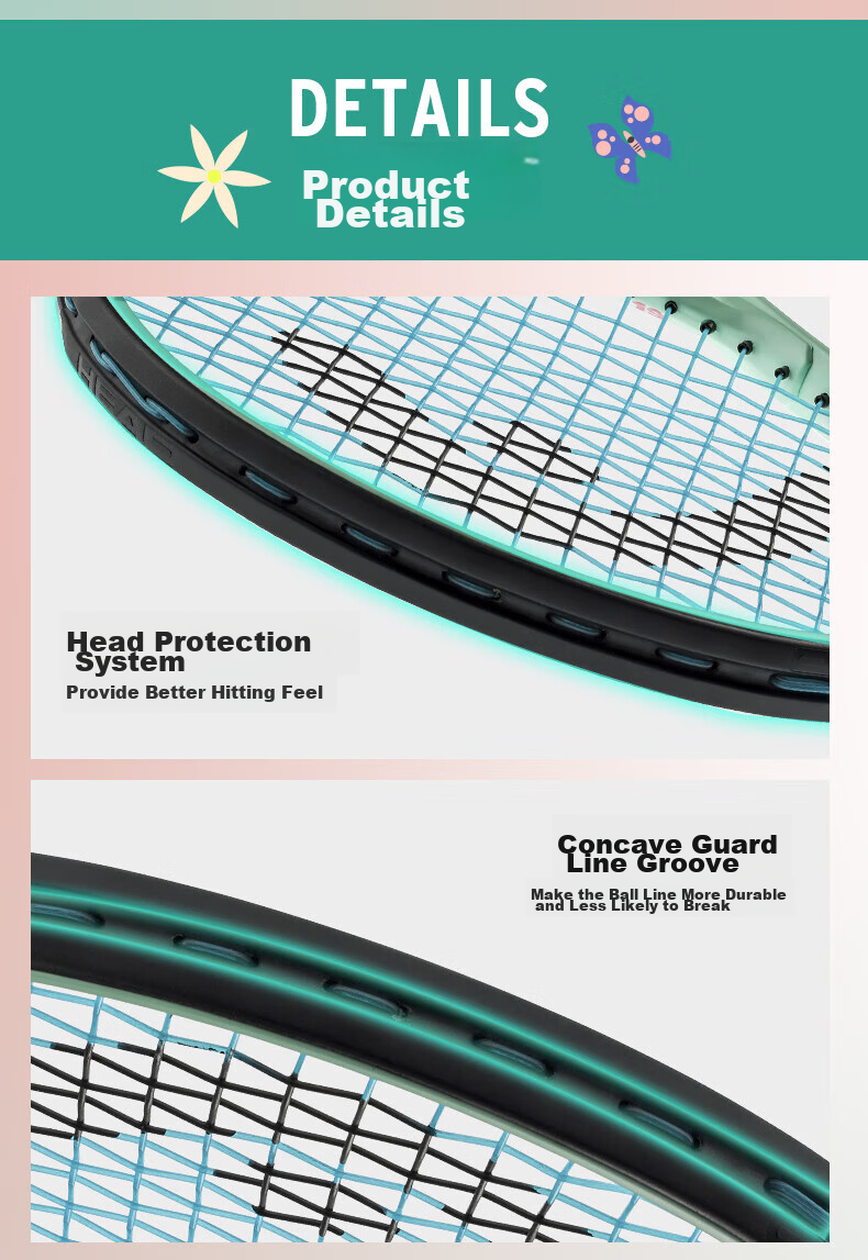 HEAD Children's Tennis Racket COCO Blue Youth Student Beginner Training Racket 23 Inches Suitable for Ages 6-8 5