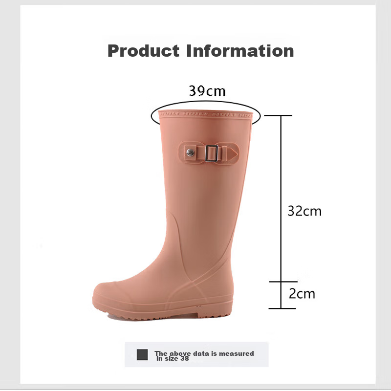 Warrior Rain Boots for Women, Fashionable Adult Tall Rain Boots, Water Shoes, Rubber Shoes, Overshoes, Water Boots HL873 Khaki Size 38 2