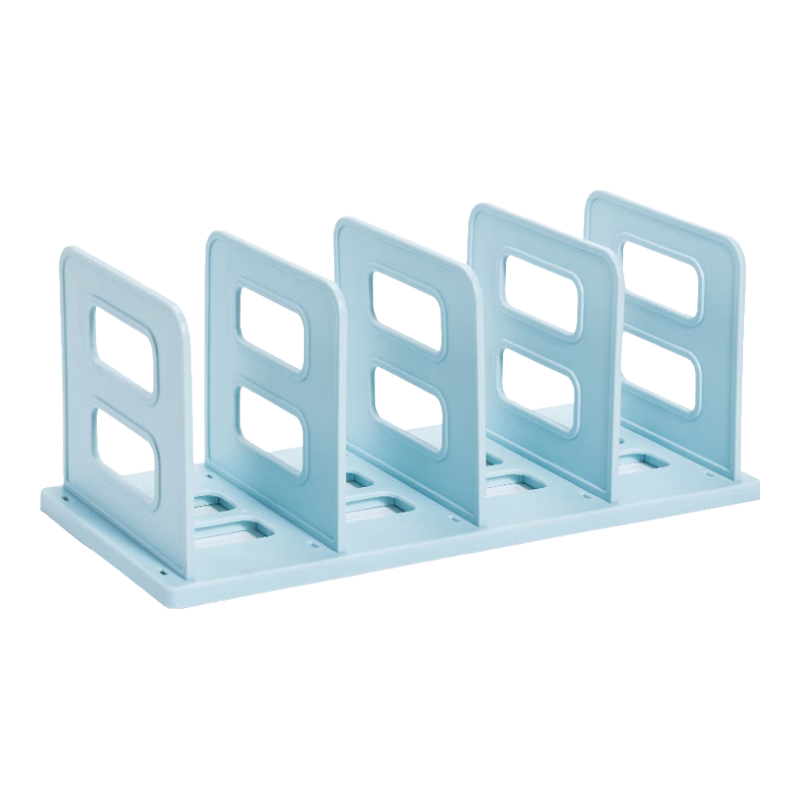 Deli 4-Unit Detachable Desktop Bookend Storage Rack, Tabletop Book Organizer, Desk Book Holder, Back-To Essential, TB514 Blue
